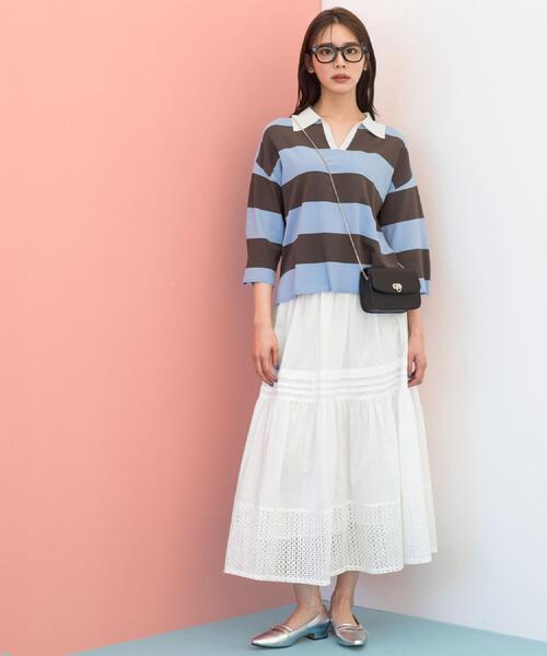 grove（グローブ）の「【貴島明日香さん着用】ラガークロップドプルオーバー（ニット/セーター・レディース・ブラック/ネイビー系2/ブルー系7・02/03/04/05）」の8枚目の写真