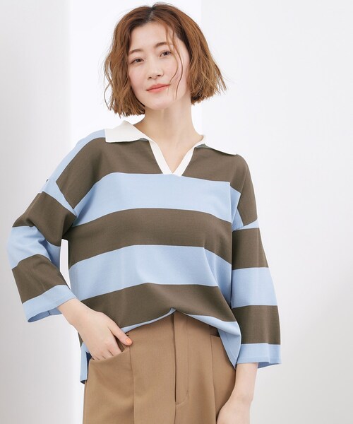 grove（グローブ）の「【貴島明日香さん着用】ラガークロップドプルオーバー（ニット/セーター・レディース・ブラック/ネイビー系2/ブルー系7・02/03/04/05）」の17枚目の写真