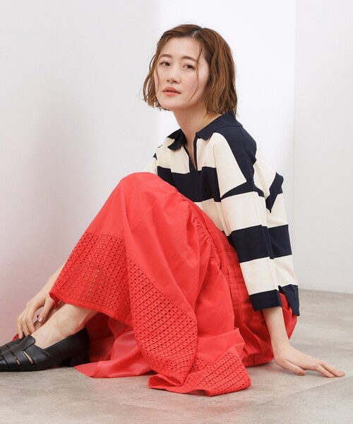 grove（グローブ）の「【貴島明日香さん着用】ラガークロップドプルオーバー（ニット/セーター・レディース・ブラック/ネイビー系2/ブルー系7・02/03/04/05）」の12枚目の写真