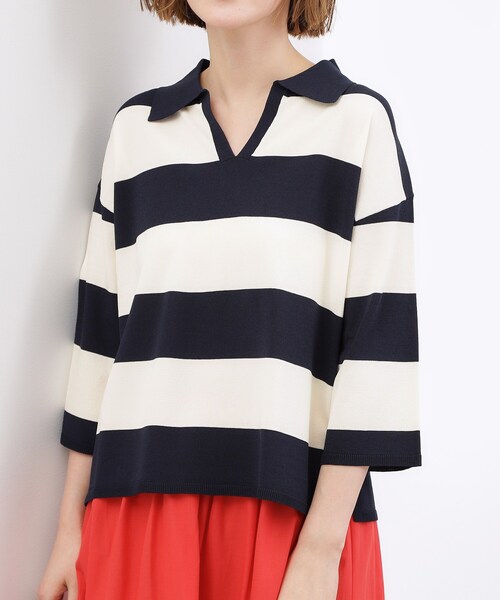 grove（グローブ）の「【貴島明日香さん着用】ラガークロップドプルオーバー（ニット/セーター・レディース・ブラック/ネイビー系2/ブルー系7・02/03/04/05）」の20枚目の写真