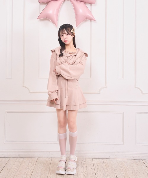LAFARY（ラファリー）の「スウェットビスチェセットアップ（セットアップ・レディース・ピンク/グレー/ピンクベージュ・FREE）」の8枚目の写真