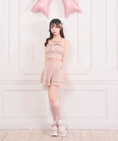 LAFARY（ラファリー）の「スウェットビスチェセットアップ（セットアップ・レディース・ピンク/グレー/ピンクベージュ・FREE）」の9枚目の写真