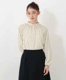 ドット2WAYフリルブラウス