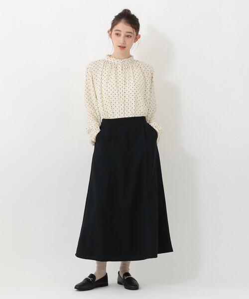 Afternoon Tea(アフタヌーンティー)の「ドット2WAYフリルブラウス(シャツ/ブラウス・レディース・アイボリー/ブラック・MEDIUM)」の5枚目の写真