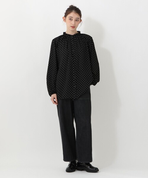 Afternoon Tea(アフタヌーンティー)の「ドット2WAYフリルブラウス(シャツ/ブラウス・レディース・アイボリー/ブラック・MEDIUM)」の9枚目の写真
