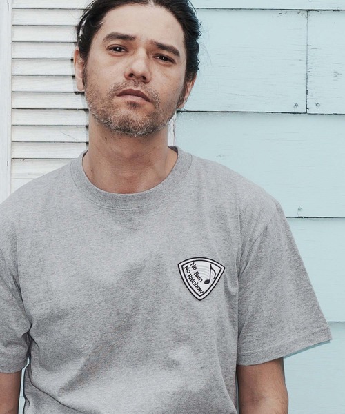 No Rain No Rainbow(ノーレインノーレインボー)の「mt10386-pick patch T-shirt Tシャツ(NR26S-25)(Tシャツ/カットソー・メンズ・ホワイト/トップグレー/ブラック・XL/L/M/S)」の3枚目の写真