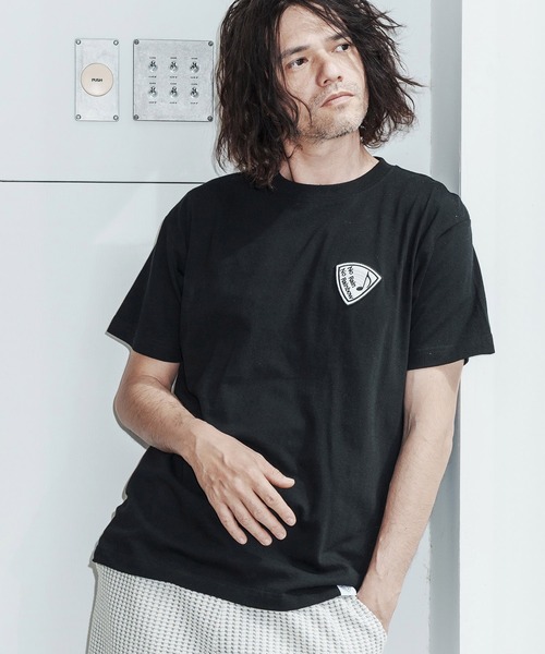 No Rain No Rainbow(ノーレインノーレインボー)の「mt10386-pick patch T-shirt Tシャツ(NR26S-25)(Tシャツ/カットソー・メンズ・ホワイト/トップグレー/ブラック・XL/L/M/S)」の4枚目の写真