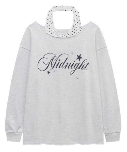 Midnight Move（ミッドナイトムーブ）の「A'GEM/9 × .kom 『MIDNIGHT MOVE/ミッドナイトムーブ』dot mtm/ドットスウェットシャツ（スウェット・レディース・オフホワイト/ネイビー・FREE）」の5枚目の写真