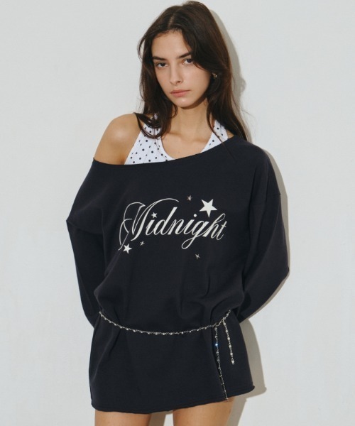Midnight Move（ミッドナイトムーブ）の「A'GEM/9 × .kom 『MIDNIGHT MOVE/ミッドナイトムーブ』dot mtm/ドットスウェットシャツ（スウェット・レディース・オフホワイト/ネイビー・FREE）」の17枚目の写真