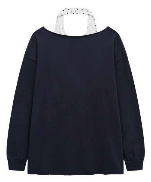 Midnight Move（ミッドナイトムーブ）の「A'GEM/9 × .kom 『MIDNIGHT MOVE/ミッドナイトムーブ』dot mtm/ドットスウェットシャツ（スウェット・レディース・オフホワイト/ネイビー・FREE）」の10枚目の写真