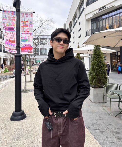 XERO（ゼロ）の「フィンガーホールフードロングスリーブ[ブラック]（パーカー・レディース・その他・LARGE/MEDIUM）」の2枚目の写真