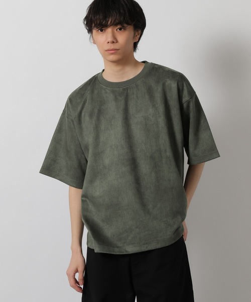 LAKOLE(ラコレ)の「ムラスエードT / 662013(Tシャツ/カットソー・メンズ・ライトグレー/グリーン/チャコール・LARGE/MEDIUM)」の2枚目の写真