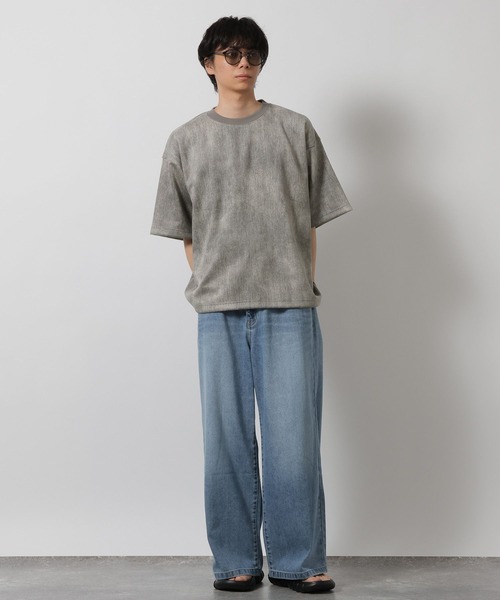 LAKOLE(ラコレ)の「ムラスエードT / 662013(Tシャツ/カットソー・メンズ・ライトグレー/グリーン/チャコール・LARGE/MEDIUM)」の4枚目の写真