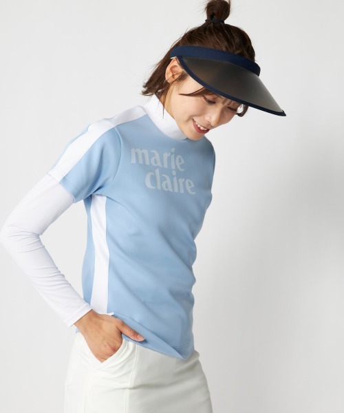 marie claire(マリ・クレール)の「【marie claire:マリ.クレール】レディース半袖シャツ+インナーセット 吸汗速乾 ゴルフ(シャツ/ブラウス・レディース・ホワイト/ブルー/ブラック・XX-LARGE/X-LARGE/LARGE/MEDIUM)」の6枚目の写真