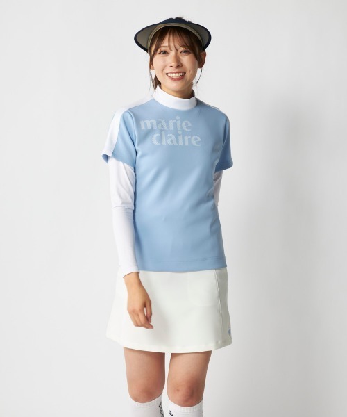 marie claire(マリ・クレール)の「【marie claire:マリ.クレール】レディース半袖シャツ+インナーセット 吸汗速乾 ゴルフ(シャツ/ブラウス・レディース・ホワイト/ブルー/ブラック・XX-LARGE/X-LARGE/LARGE/MEDIUM)」の8枚目の写真