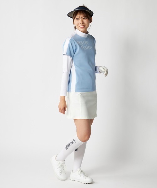 marie claire(マリ・クレール)の「【marie claire:マリ.クレール】レディース半袖シャツ+インナーセット 吸汗速乾 ゴルフ(シャツ/ブラウス・レディース・ホワイト/ブルー/ブラック・XX-LARGE/X-LARGE/LARGE/MEDIUM)」の11枚目の写真