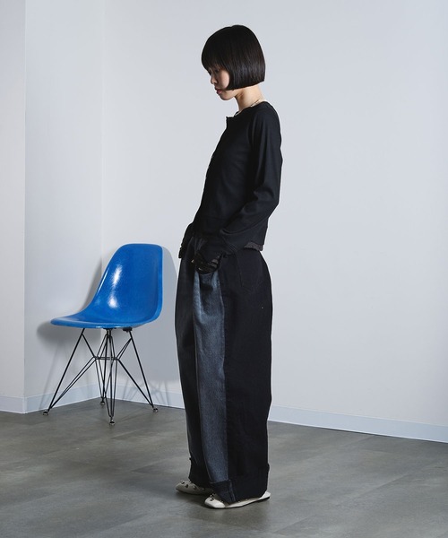 ROSE BUD（ローズバッド）の「FAKE LAYERED CARDIGAN（カーディガン/ボレロ・レディース・オフホワイト/ブラック/ブルー・ONE SIZE）」の14枚目の写真