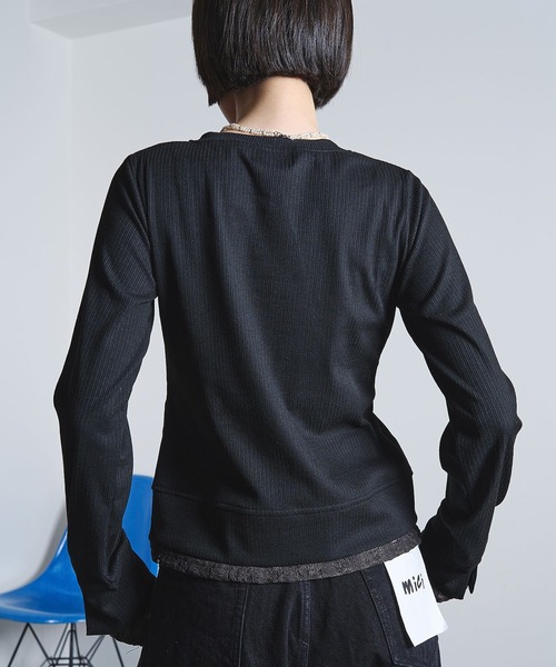 ROSE BUD（ローズバッド）の「FAKE LAYERED CARDIGAN（カーディガン/ボレロ・レディース・オフホワイト/ブラック/ブルー・ONE SIZE）」の18枚目の写真