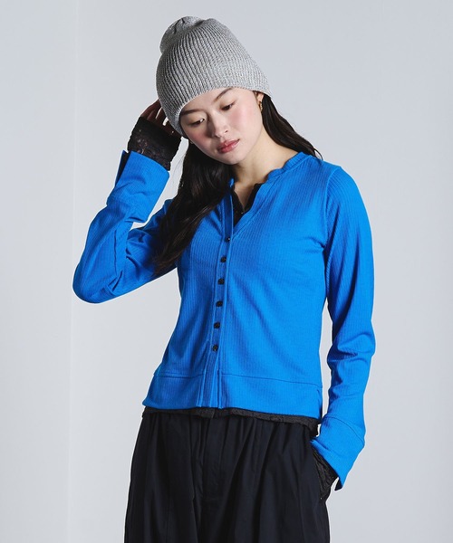 ROSE BUD（ローズバッド）の「FAKE LAYERED CARDIGAN（カーディガン/ボレロ・レディース・オフホワイト/ブラック/ブルー・ONE SIZE）」の19枚目の写真