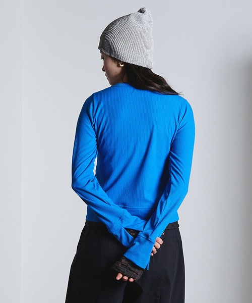 ROSE BUD（ローズバッド）の「FAKE LAYERED CARDIGAN（カーディガン/ボレロ・レディース・オフホワイト/ブラック/ブルー・ONE SIZE）」の21枚目の写真