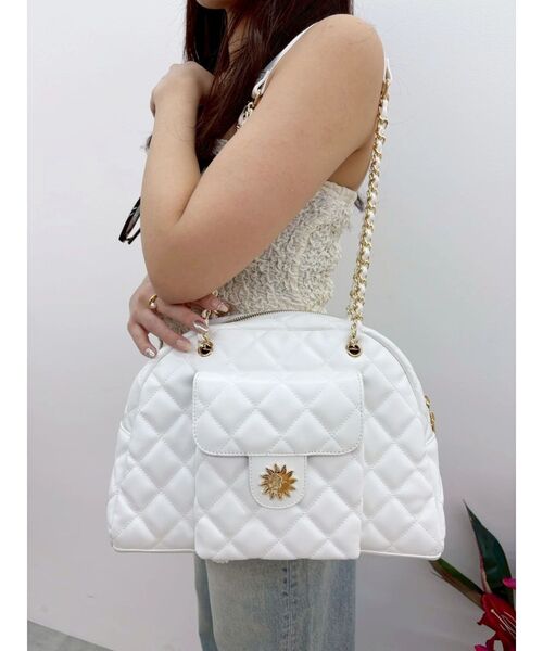 EVRIS(エヴリス)の「キルティングチェーンポケットBAG(ショルダーバッグ・レディース・ブラック/ホワイト・FREE)」の18枚目の写真