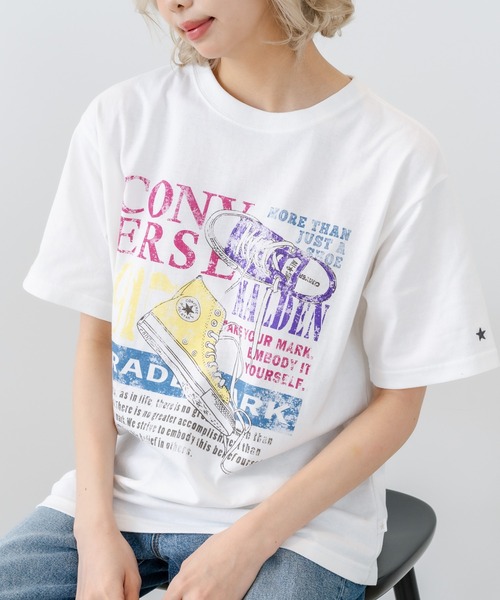 CONVERSE(コンバース)の「【CONVERSE/コンバース】【ゆるめで魅せる抜け感】オーバーサイズTシャツ 綿100% ストリート・アメカジ ユニセックス(Tシャツ/カットソー・レディース・ライトグレー/ホワイト/ブラック・LARGE/MEDIUM)」の1枚目の写真