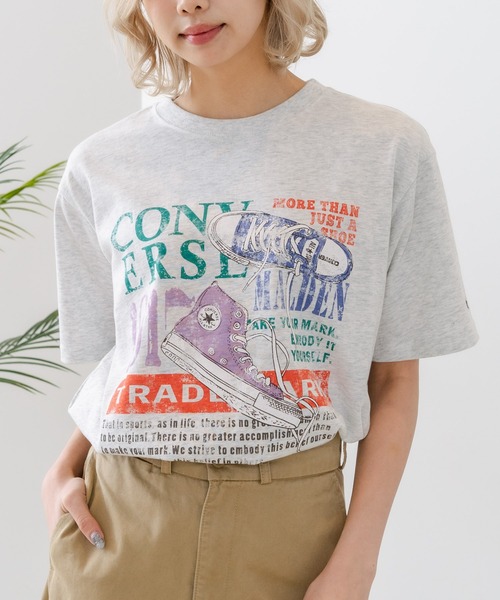 CONVERSE(コンバース)の「【CONVERSE/コンバース】【ゆるめで魅せる抜け感】オーバーサイズTシャツ 綿100% ストリート・アメカジ ユニセックス(Tシャツ/カットソー・レディース・ライトグレー/ホワイト/ブラック・LARGE/MEDIUM)」の3枚目の写真