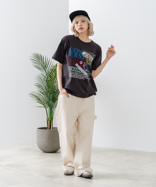 CONVERSE(コンバース)の「【CONVERSE/コンバース】【ゆるめで魅せる抜け感】オーバーサイズTシャツ 綿100% ストリート・アメカジ ユニセックス(Tシャツ/カットソー・レディース・ライトグレー/ホワイト/ブラック・LARGE/MEDIUM)」の12枚目の写真