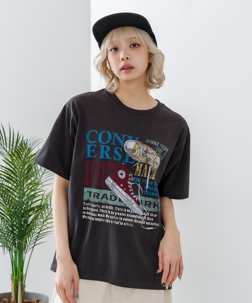 CONVERSE(コンバース)の「【CONVERSE/コンバース】【ゆるめで魅せる抜け感】オーバーサイズTシャツ 綿100% ストリート・アメカジ ユニセックス(Tシャツ/カットソー・レディース・ライトグレー/ホワイト/ブラック・LARGE/MEDIUM)」の15枚目の写真