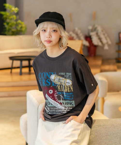 CONVERSE(コンバース)の「【CONVERSE/コンバース】【ゆるめで魅せる抜け感】オーバーサイズTシャツ 綿100% ストリート・アメカジ ユニセックス(Tシャツ/カットソー・レディース・ライトグレー/ホワイト/ブラック・LARGE/MEDIUM)」の16枚目の写真