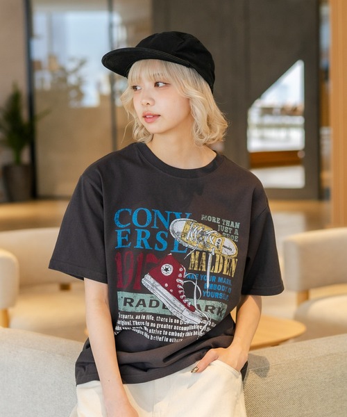 CONVERSE(コンバース)の「【CONVERSE/コンバース】【ゆるめで魅せる抜け感】オーバーサイズTシャツ 綿100% ストリート・アメカジ ユニセックス(Tシャツ/カットソー・レディース・ライトグレー/ホワイト/ブラック・LARGE/MEDIUM)」の17枚目の写真