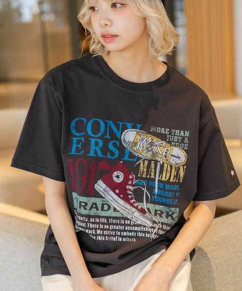 CONVERSE(コンバース)の「【CONVERSE/コンバース】【ゆるめで魅せる抜け感】オーバーサイズTシャツ 綿100% ストリート・アメカジ ユニセックス(Tシャツ/カットソー・レディース・ライトグレー/ホワイト/ブラック・LARGE/MEDIUM)」の20枚目の写真