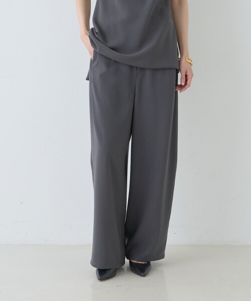 Rouge vif（ルージュヴィフ）の「【セットアップ対応】脇シームレスワイドカーブパンツ（その他パンツ・レディース・チャコールグレー/ブラック・36/38）」の3枚目の写真