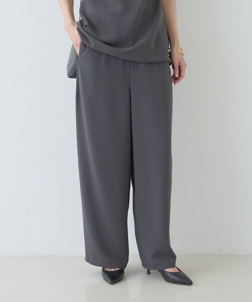 Rouge vif（ルージュヴィフ）の「【セットアップ対応】脇シームレスワイドカーブパンツ（その他パンツ・レディース・チャコールグレー/ブラック・36/38）」の4枚目の写真