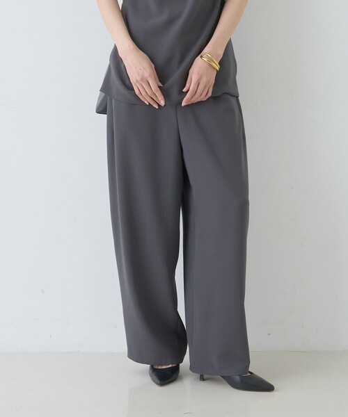 Rouge vif（ルージュヴィフ）の「【セットアップ対応】脇シームレスワイドカーブパンツ（その他パンツ・レディース・チャコールグレー/ブラック・36/38）」の5枚目の写真