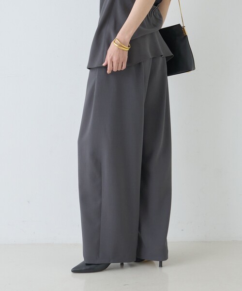 Rouge vif（ルージュヴィフ）の「【セットアップ対応】脇シームレスワイドカーブパンツ（その他パンツ・レディース・チャコールグレー/ブラック・36/38）」の8枚目の写真