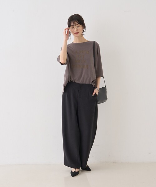 Rouge vif（ルージュヴィフ）の「【セットアップ対応】脇シームレスワイドカーブパンツ（その他パンツ・レディース・チャコールグレー/ブラック・36/38）」の22枚目の写真