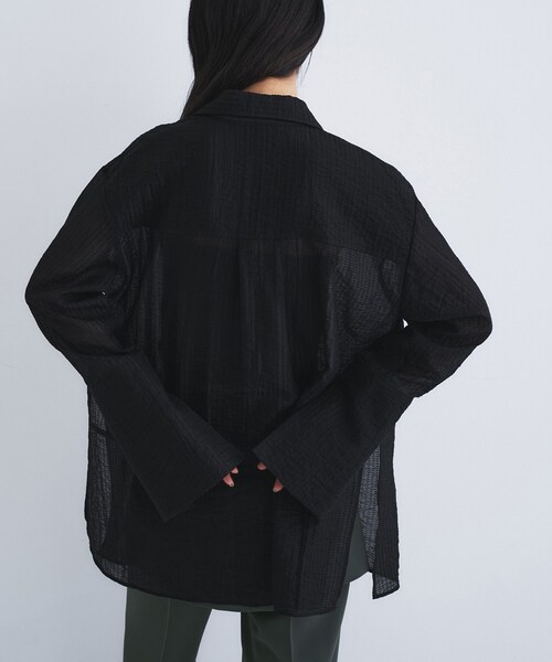 CODE A(コードエー)の「point neck ribbon shirts(シャツ/ブラウス・レディース・ブラック/ホワイト/ピンク・00)」の10枚目の写真