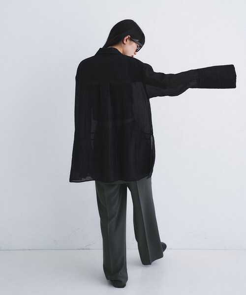 CODE A(コードエー)の「point neck ribbon shirts(シャツ/ブラウス・レディース・ブラック/ホワイト/ピンク・00)」の12枚目の写真