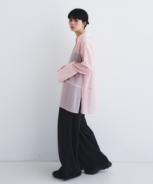 CODE A(コードエー)の「point neck ribbon shirts(シャツ/ブラウス・レディース・ブラック/ホワイト/ピンク・00)」の17枚目の写真