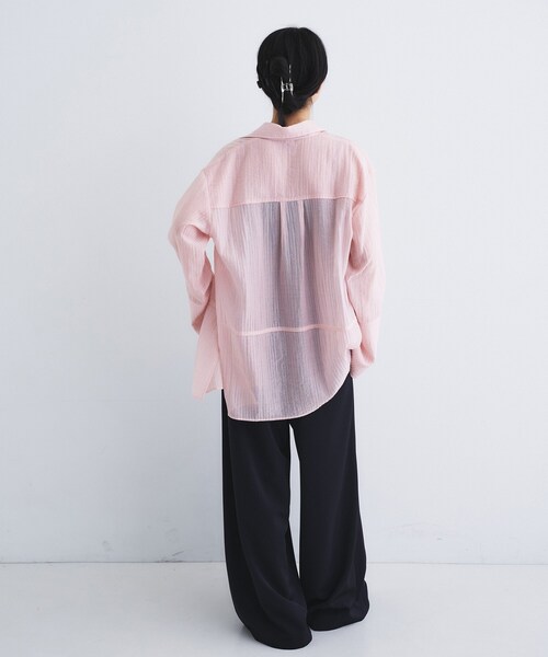CODE A(コードエー)の「point neck ribbon shirts(シャツ/ブラウス・レディース・ブラック/ホワイト/ピンク・00)」の18枚目の写真