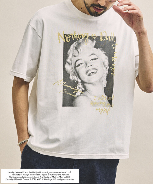 FREAK'S STORE（フリークスストア）の「マリリンモンロー アート フォト Tシャツ（Tシャツ/カットソー・メンズ・ブラック/ホワイト・MEDIUM/LARGE/SMALL）」の14枚目の写真