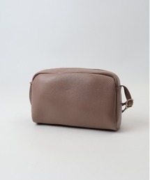 cooco シュリンクレザー横型BOXショルダーバッグ