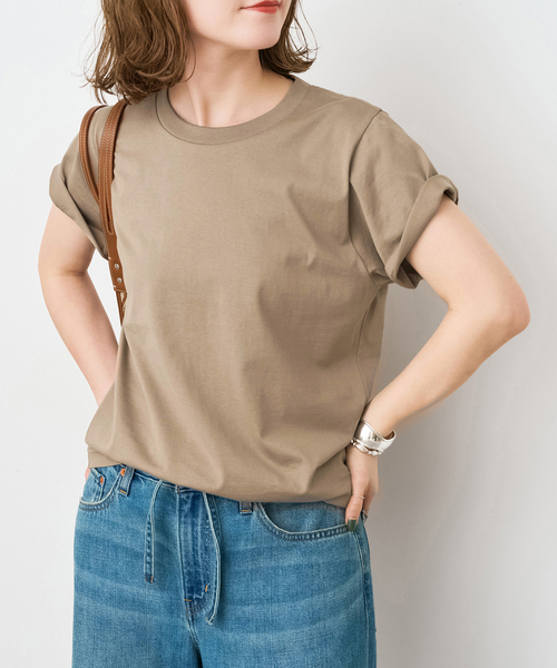 Spick & Span(スピックアンドスパン)の「汗染み防止ファインコットンTシャツ(Tシャツ/カットソー・レディース・ベージュ/ホワイト/ライトグレー/ブラック・FREE)」の10枚目の写真