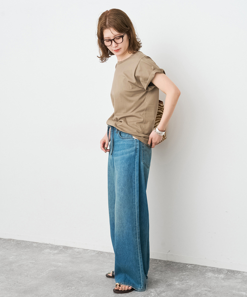 Spick & Span(スピックアンドスパン)の「汗染み防止ファインコットンTシャツ(Tシャツ/カットソー・レディース・ベージュ/ホワイト/ライトグレー/ブラック・FREE)」の12枚目の写真