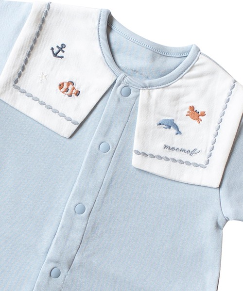 DADWAY(ダッドウェイ)の「mocmof 水族館セーラーロンパース(ロンパース・キッズ・サックスブルー/ライトグレー・70/80)」の8枚目の写真