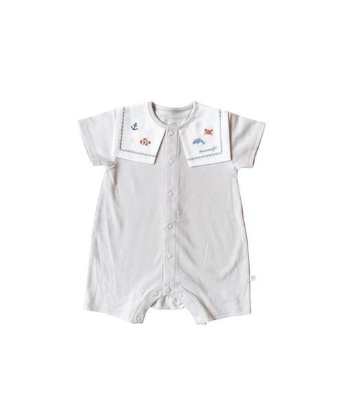 DADWAY(ダッドウェイ)の「mocmof 水族館セーラーロンパース(ロンパース・キッズ・サックスブルー/ライトグレー・70/80)」の4枚目の写真
