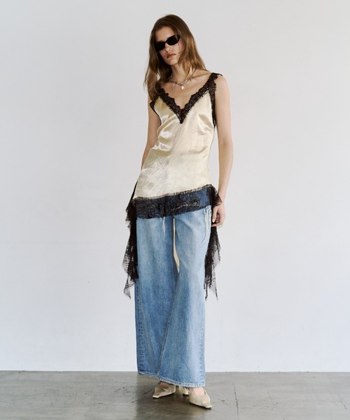 JOSE MOON（ジョゼムーン）の「TWO SIDE LACE DRESS/トゥーサイドレースドレス（ワンピース・レディース・ブラック/ホワイト・38/36）」の22枚目の写真