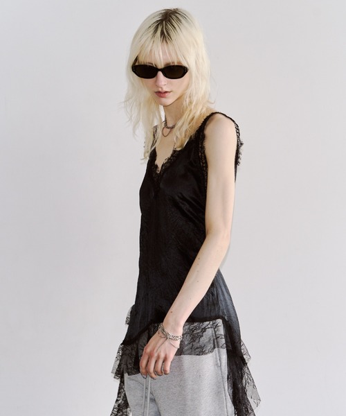 JOSE MOON（ジョゼムーン）の「TWO SIDE LACE DRESS/トゥーサイドレースドレス（ワンピース・レディース・ブラック/ホワイト・38/36）」の5枚目の写真