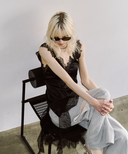 JOSE MOON（ジョゼムーン）の「TWO SIDE LACE DRESS/トゥーサイドレースドレス（ワンピース・レディース・ブラック/ホワイト・38/36）」の12枚目の写真